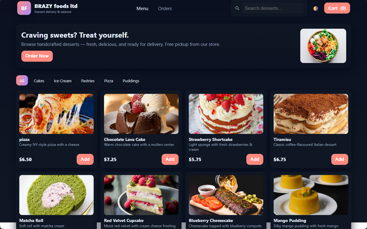 E-commerce website preview